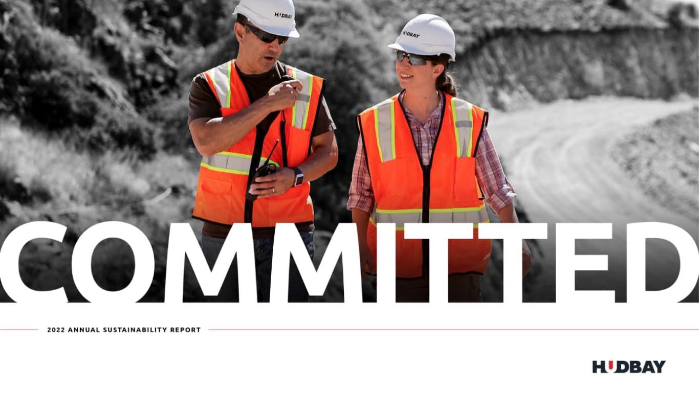 Cover of Hudbay’s 2022 Annual Sustainability Report.