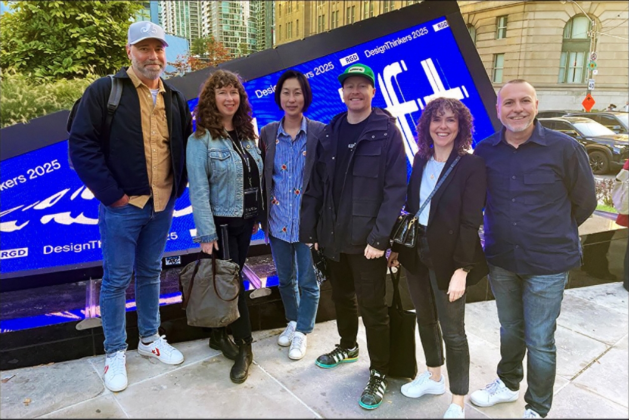 Six Works Design colleagues standing outside of the 2025 RGD Design Thinkers Conference.