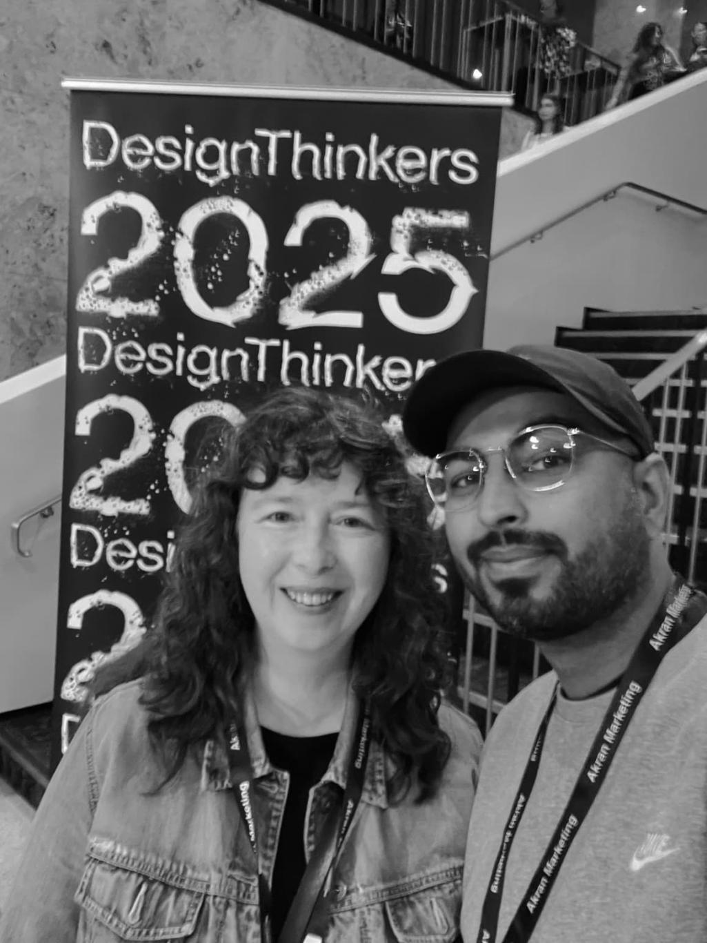 Two Works Design colleagues in the lobby at the 2025 RGD Design Thinkers Conference.